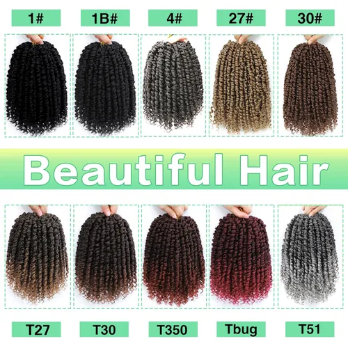 Miniatura 5 de Pelo de ganchillo Passion Twist de 10 pulgadas, 8 paquetes, cabello Passion Twist pre-trenzado, cabello de ganchillo Passion Twist para mujeres 1b
