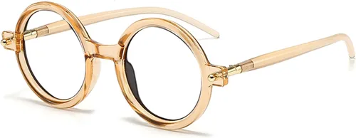 Gafas de lectura redondas retro para mujer, bloqueo de luz azul, marcos de anteojos de gran tamaño, lente grande