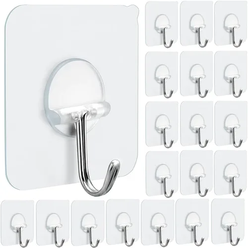 Miniatura 9 de FOTYRIG Ganchos adhesivos resistentes, 15 libras (máx.), giratorios de 180 grados, ganchos adhesivos de pared para colgar ganchos de pared sin 10