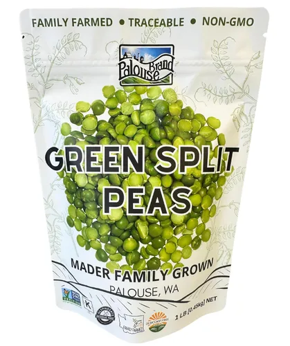 Palouse Brand Guisantes verdes certificados sin residuos de glifosato | 1 libra | Sin OMG | Kosher