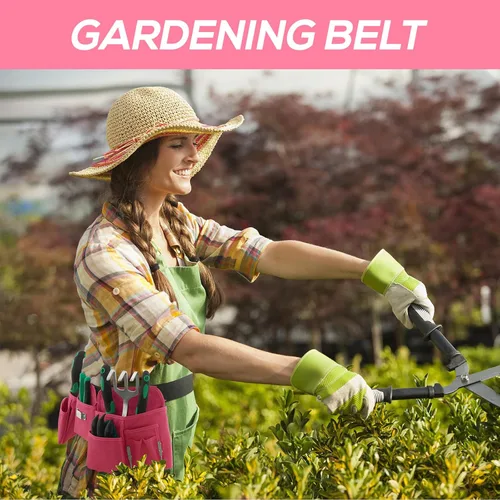 Miniatura 2 de Cinturones de herramientas de 19 bolsillos, cinturón de jardinería con hebilla de liberación rápida, cinturón de utilidad ajustable, delantal