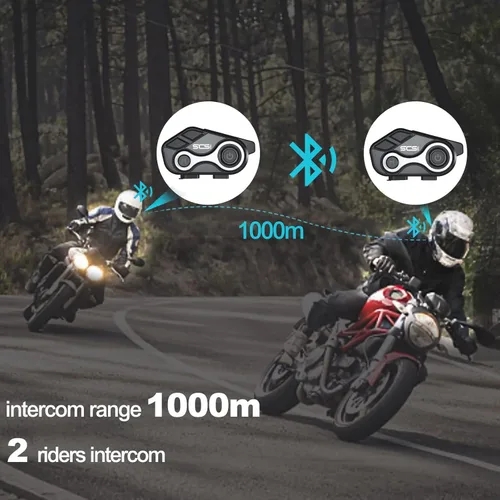 Miniatura 2 de Intercomunicador Bluetooth S-8X para motocicleta, auriculares para 2-6 conductores de hasta 3,280.8 ft de comunicación, impermeable IP67 con manos