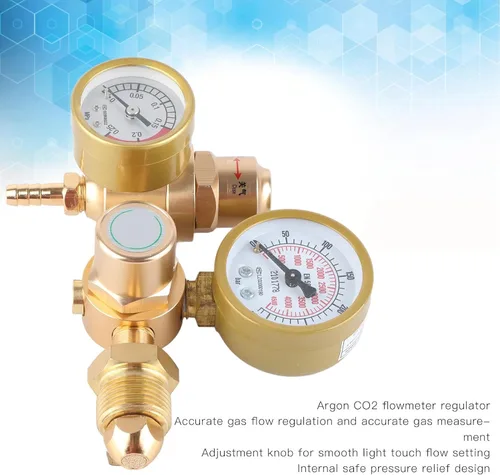 Miniatura 5 de Regulador de soldadura de gas para argón CO2 Dispositivo de medición de alta presión de 4500 PSI con medidor de flujo Regulador de gas soldador
