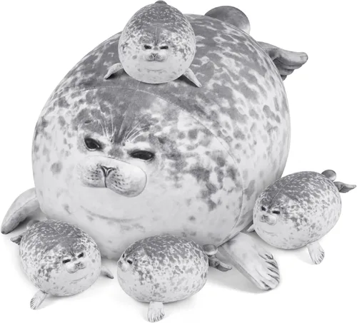 KMUYSL Juguetes para edades 0 1 2 3 4 5 6 7 8+ años - Muñeca de peluche mamá con 4 bebés en su barriga, juego de juguetes de peluche suave, regalos