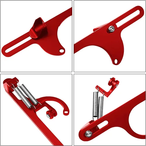 Miniatura 6 de Soporte de cable del acelerador para 4150 4160 Series Soporte de carburador ajustable Soportes de acelerador de aluminio (rojo)