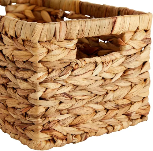 Miniatura 8 de Juvale Cesta rectangular pequeña de mimbre, cesta de jacinto de agua tejida a mano, se adapta a estantes de almacenamiento estándar, paquete de 2
