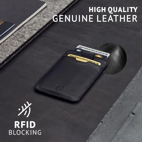 Miniatura 3 de Vaultskin CHELSEA - Cartera de piel delgada con bloqueo RFID para hombre, tarjetero minimalista con bolsillo frontal
