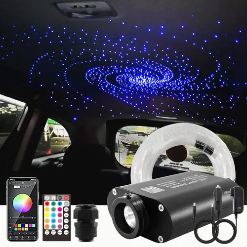 Miniatura 9 de ATOKEE Kit de 150 piezas de techo Starlight activado por sonido, hebras de fibra de 0.03 pulgadas y 6.5 pies, luces de estrella de 16 W