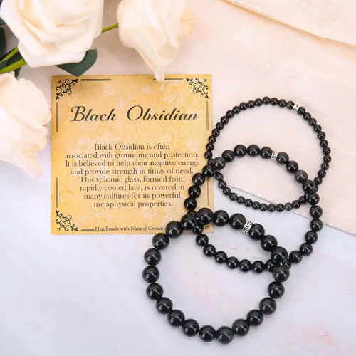 Miniatura 4 de BONNY BOXX Pulsera de piedras semipreciosas de 0.150.230.315 pulgadas (460.315 in) para hombres y mujeres, joyería