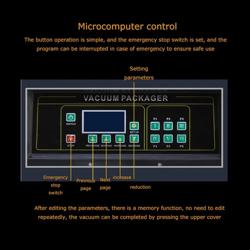 Miniatura 6 de Máquina de envasado al vacío de una sola cámara Sellador al vacío de acero inoxidable para sellar con calor todo tipo de pasta de polvo sólido