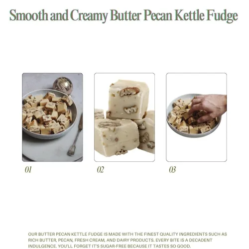 Miniatura 5 de Nuts To You Smooth and Creamy Butter Pecan Kettle Fudge Dulce gourmet fresco Dulce artesanal decadente y delicioso