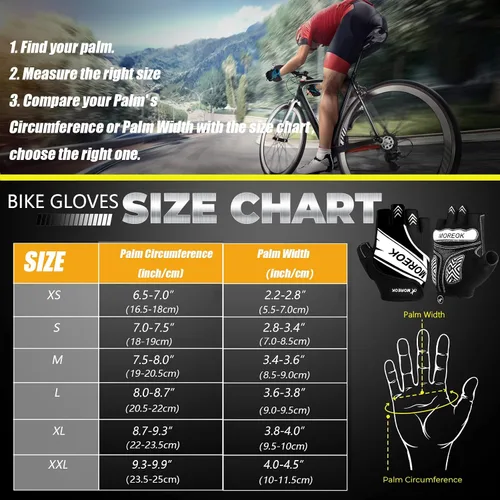 Miniatura 7 de BIKINGMOREOK Guantes de ciclismo de montaña para hombres y mujeres, medio dedo, entrenamiento, deportes, ciclismo de carretera, guantes de bicicleta