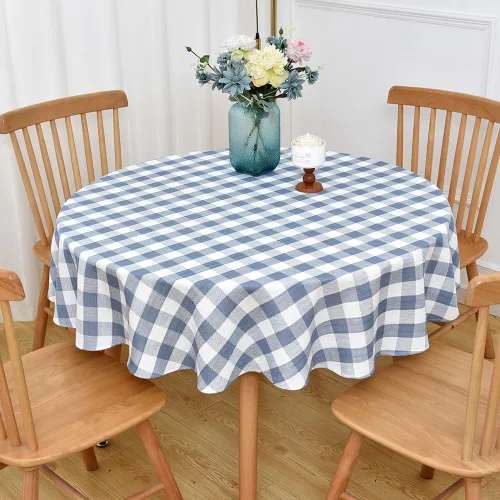Miniatura 20 de Mantel de Algodón Resistente para Mesa Cuadrada Estilo Granja Vintage Mantel Lavable Cobertura de Mesa Rústica (Gris, 52''x52'')