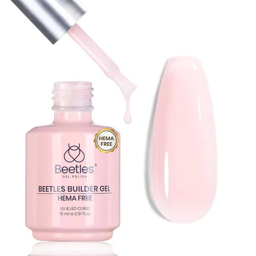 Miniatura 16 de Beetles Gel Constructor para Uñas, 3 Piezas de Gel Constructor de Uñas Transparente con Base y Capa Superior para Fortalecimiento de Uñas