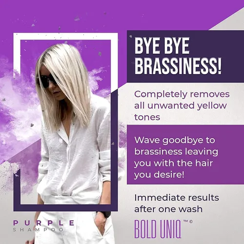 Miniatura 6 de Bold Uniq Purple Shampoo & Boldplex 3 Bond Repair - Paquete de tratamiento capilar revitaliza el cabello decolorado y dañado. Elimina los tonos