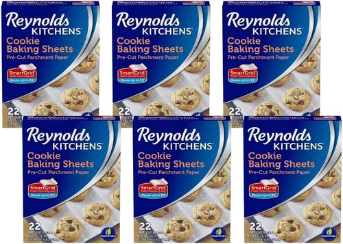 Miniatura 13 de Reynolds Kitchens Hojas para hornear galletas, papel pergamino precortado (22 hojas, paquete de 2)