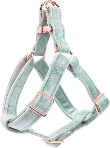 ARING PET Arnés halter para perro, arnés de terciopelo para perro, arnés halter para perro sin tirones, arnés ajustable resistente para perros Verde