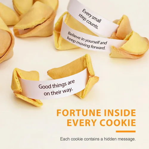 Miniatura 6 de Soeos Fortune Cookies, galletas Fortune envueltas individualmente a granel, aproximadamente 25 galletas, galletas crujientes empaquetadas