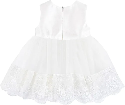 Miniatura 3 de Taffy - Vestido bordado de bautizo para bebé, 6 piezas, de 0 a 3 meses, color blanco, Blanco