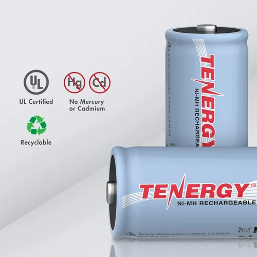 Miniatura 5 de Tenergy Batería NiMH D de 10000 mAh, batería recargable de alta capacidad de tamaño D, baterías de celda D de alto drenaje para linterna, paquete