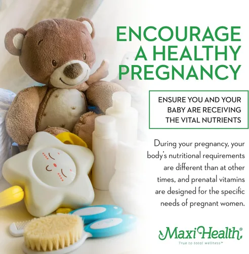 Miniatura 3 de Maxi Health Vitaminas prenatales para mujeres – Vitaminas prenatales diarias con hierro, folato, colina, vitamina D3 y nutrientes esenciales