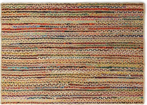 Miniatura 13 de RedEarth · Alfombra rectangular - 2'x3' de yute natural trenzada con respaldo antideslizante - Alfombra boho tejida a mano para dormitorio, cocina