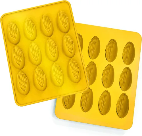 Miniatura 2 de Mobi Molde de silicona para hornear de 12 perros de maíz, amarillo