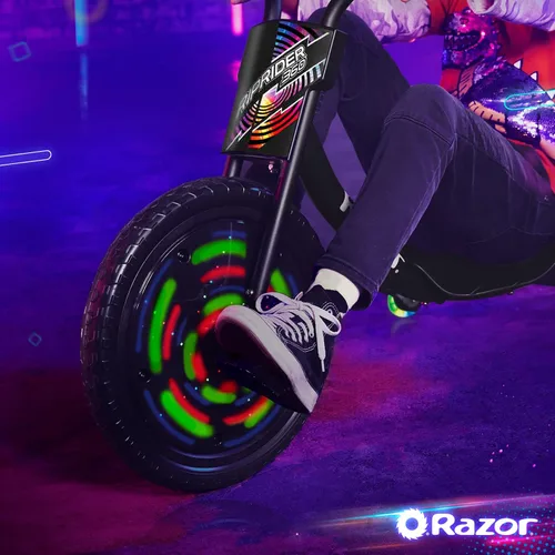 Miniatura 12 de Razor RipRider 360 Lightshow – Triciclo con ruedas traseras y con luces multicolor activadas por movimiento, triciclo de tres ruedas para derivar