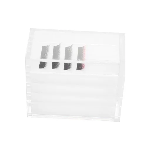 Miniatura 9 de Estuche transparente de 5 capas para pestañas postizas con paletas de pegamento y soportes para injertos, compacto, apilable, caja de almacenamiento