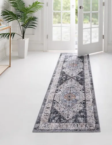 Miniatura 14 de Unique Loom Yara Collection - Alfombra de área Yash (2' x 3' Rectángulo, Lino Carbón/Beige)