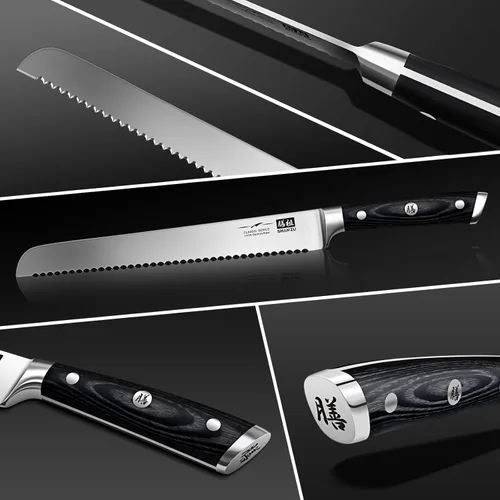 Miniatura 3 de SHAN ZU - Cuchillo para pan de 10" - Cuchillo profesional de rebanar masa madre, hoja serrada de acero inoxidable alemán 1.4116, mango ergonómico