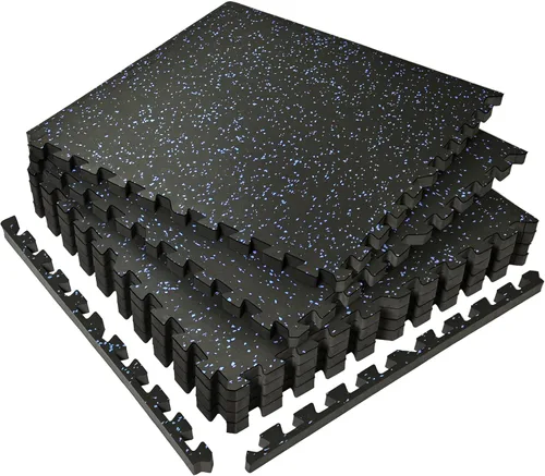 SUPERJARE 6 alfombrillas de goma de 0.56 pulgadas de grosor, 24 pies cuadrados, alfombrillas de espuma EVA de alta densidad con parte superior de