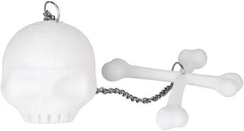 Colador de té de calavera, colador de té, té de hojas sueltas más pronunciado, lindo infusor de té con forma de calavera blanca de simulación
