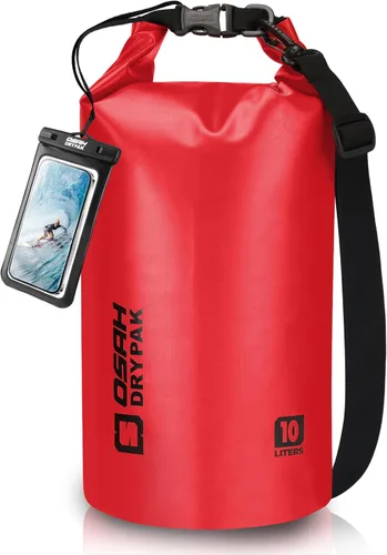 Miniatura 38 de Bolsa seca impermeable, 5L/10L/20L/30L/40L Mochila de almacenamiento ligera con funda para teléfono para mujeres y hombres, saco impermeable Gris