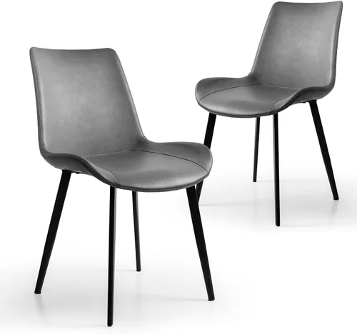 Miniatura 27 de Sillas de Comedor, Sillas de Comedor Modernas de Cuero PU, Sillas de Comedor con Patas de Metal Resistentes, Sillas de Cocina con Asiento Tapizado