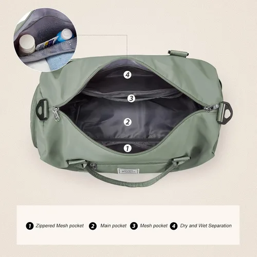 Miniatura 5 de Bolsa de gimnasio para hombres con compartimento para zapatos y bolsillo húmedo, mochila deportiva para natación, yoga, bolsa de viaje impermeable