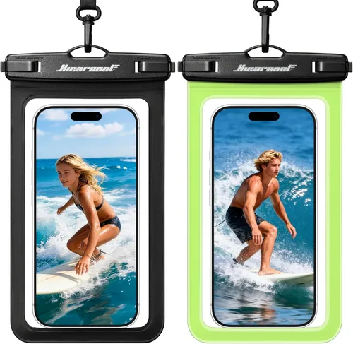 Miniatura 24 de Hiearcool Funda impermeable para iPhone, Bolsa impermeable para teléfono, Artículos esenciales de viaje, Accesorios de crucero, Imperdibles - 4 negro
