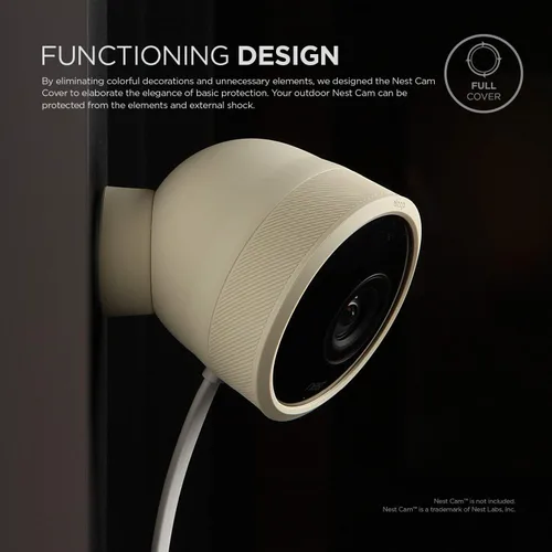 Miniatura 2 de elago Funda de silicona compatible con cámara de seguridad para exteriores Nest Cam, protección para todo tipo de clima, seguridad, fácil Negro