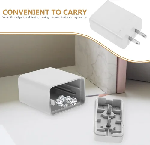 Miniatura 3 de Uonlytech Cargador falso con compartimento secreto, pastillero secreto, monedas, caja de almacenamiento para objetos de valor