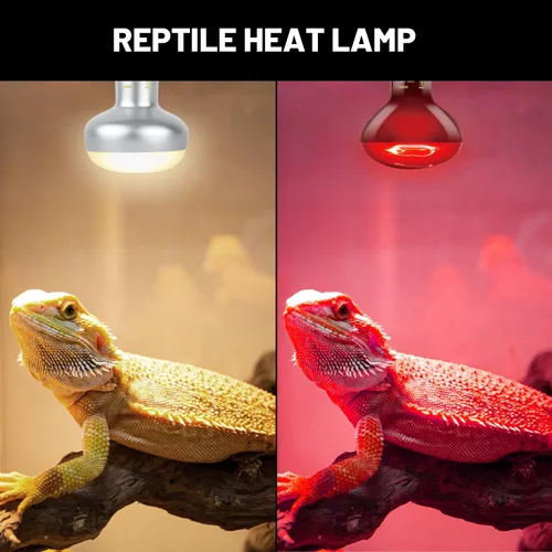 Miniatura 2 de Paquete combinado de lámpara de calor para reptiles, lámpara de reptil doble con lámpara de calor de reptiles UVA de 100 W y reptiles infrarrojos