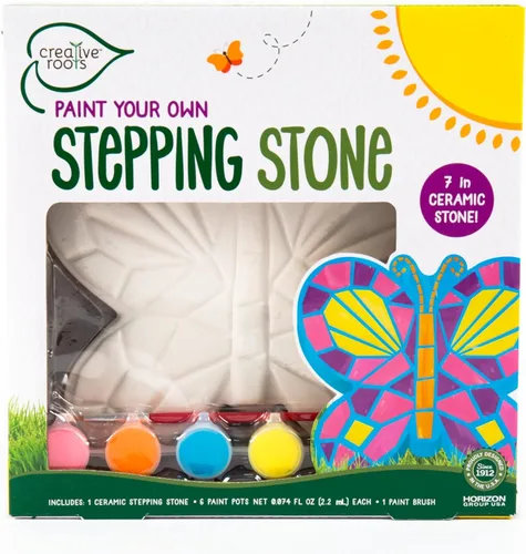 Miniatura 12 de Creative Roots Juego de piedra de escalonamiento de mosaico en forma de corazón, incluye piedra de cerámica de 7 pulgadas y 6 pinturas vibrantes