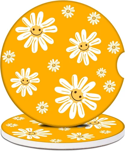Miniatura 20 de Posavasos de automóvil – Posavasos de cerámica absorbente de plantas de alpaca, 2 unidades, posavasos para portavasos de automóvil, accesorios