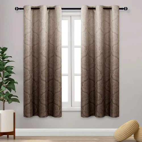 Miniatura 87 de DWCN - Cortinas blackout para dormitorio, diseño de damasco con aislamiento térmico y ojales, para sala de estar, juego de 2 paneles de cortina Gris