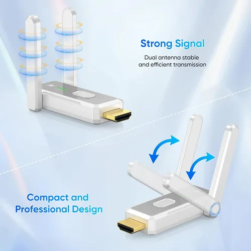 Miniatura 7 de Transmisor y receptor HDMI inalámbrico, 500FT/150M, salida de decodificación 4k de 1080p, Plug & Play Portable 0.08 oz/0.18 oz Antena dual
