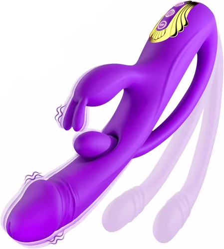 Miniatura 9 de Juguetes sexuales vibrador para mujeres – vibrador de punto G conejo consolador de 3 en 1 con 10 modos de vibración y tapón anal removible