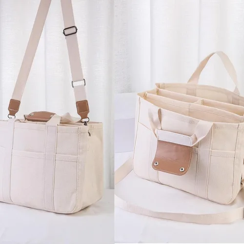 Miniatura 5 de Moonelo Everything - Bolsa de lona para mujer con compartimentos, gran capacidad