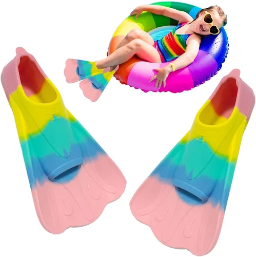 Miniatura 4 de Aletas de natación para niños, aletas cortas de natación para natación, aletas juveniles, aletas de entrenamiento de natación para niños, niñas