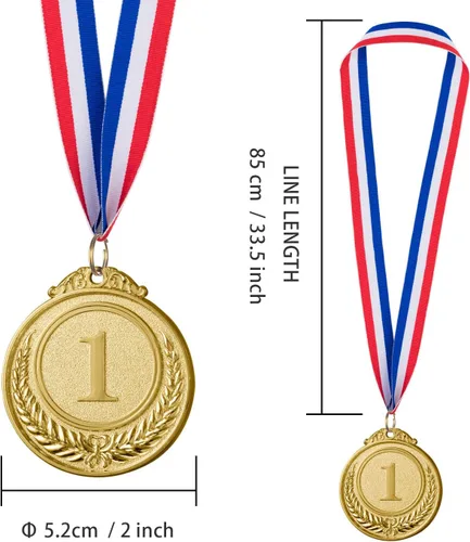 Miniatura 2 de favide 96 medallas de oro y plata de bronce, medallas ganadoras de premios de oro y plata para competiciones, fiestas, estilo olímpico, 2 pulgadas