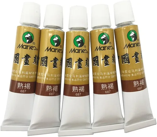 Miniatura 7 de Easyou Dibujo de acuarela de tubos de color de pintura china de gran tamaño de Marie's 0.4 fl oz* 5pcs No. 302 Scarlet