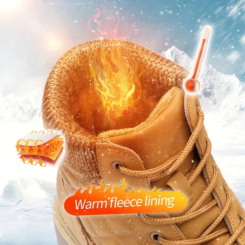 Miniatura 3 de Adokoo Botas para mujer, impermeables, para otoño e invierno, botas de combate negras para nieve, con cordones, antideslizantes, para senderismo